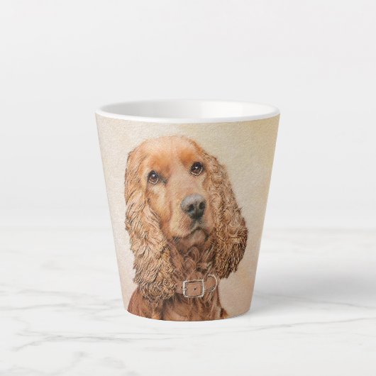 Engelse Cocker Spaniel Paining - Originele Dog Art Latte Mok (Voorkant)