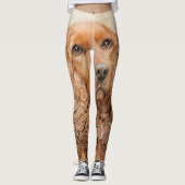 Engelse Cocker Spaniel Paining - Originele Dog Art Leggings (Voorkant)