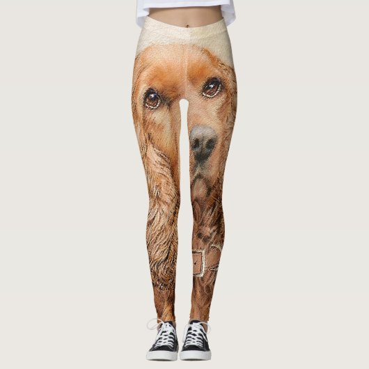 Engelse Cocker Spaniel Paining - Originele Dog Art Leggings (Voorkant)