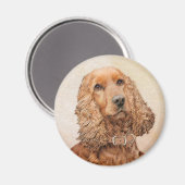 Engelse Cocker Spaniel Paining - Originele Dog Art Magneet (Voorkant / Achterkant)
