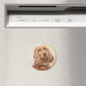 Engelse Cocker Spaniel Paining - Originele Dog Art Magneet (Insitu (Vaatwasser))