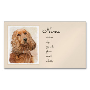 Engelse Cocker Spaniel Paining - Originele Dog Art Magnetisch Visitekaartje