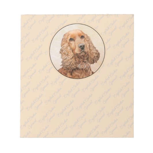Engelse Cocker Spaniel Paining - Originele Dog Art Notitieblok (Voorkant)