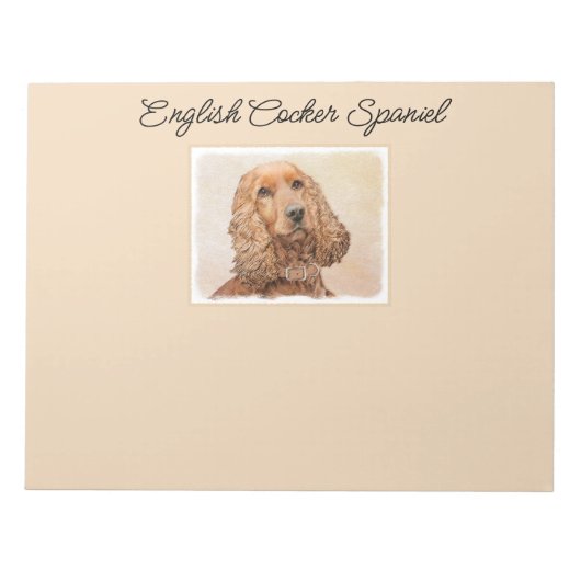 Engelse Cocker Spaniel Paining - Originele Dog Art Notitieblok (Voorkant)
