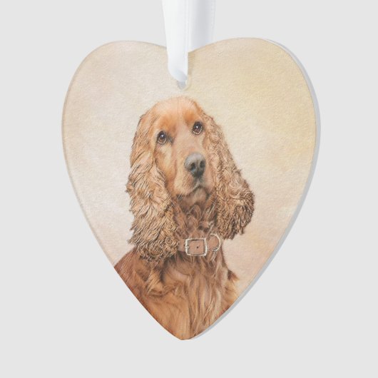 Engelse Cocker Spaniel Paining - Originele Dog Art Ornament (voorkant)