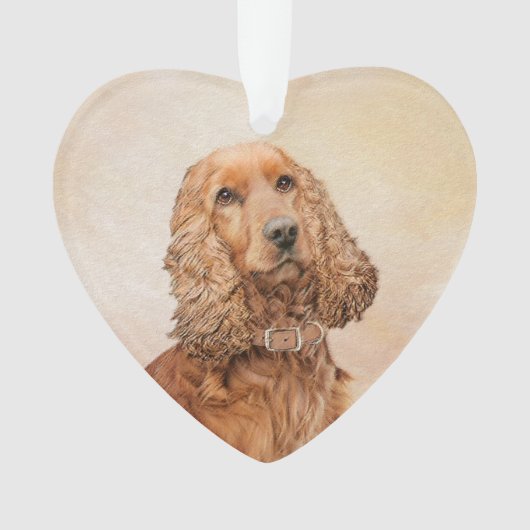 Engelse Cocker Spaniel Paining - Originele Dog Art Ornament (voorkant)
