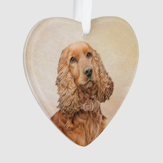 Engelse Cocker Spaniel Paining - Originele Dog Art Ornament (voorkant)