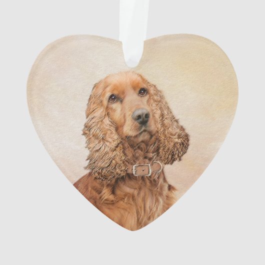 Engelse Cocker Spaniel Paining - Originele Dog Art Ornament (achterkant)
