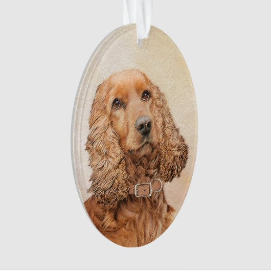 Engelse Cocker Spaniel Paining - Originele Dog Art Ornament (voorkant)