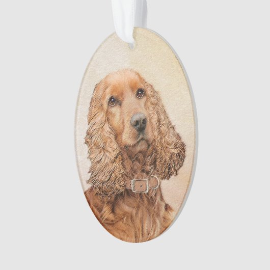 Engelse Cocker Spaniel Paining - Originele Dog Art Ornament (voorkant)