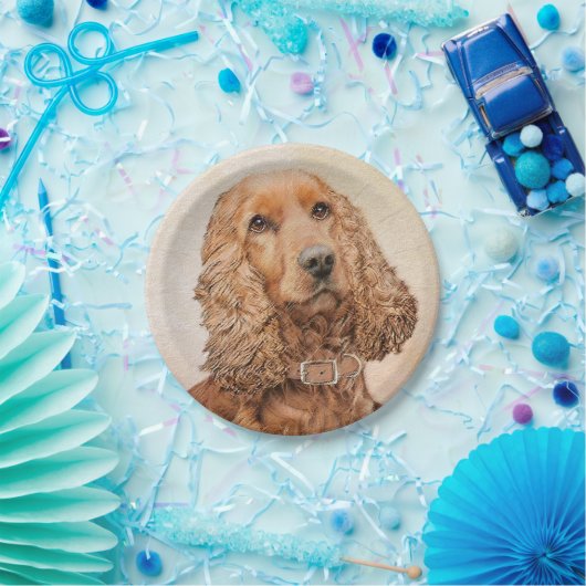 Engelse Cocker Spaniel Paining - Originele Dog Art Papieren Bordje (Feest)
