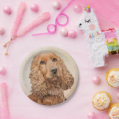 Engelse Cocker Spaniel Paining - Originele Dog Art Papieren Bordje (Feest)