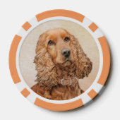 Engelse Cocker Spaniel Paining - Originele Dog Art Poker Chips (Achterkant)