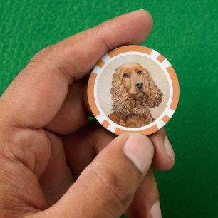 Engelse Cocker Spaniel Paining - Originele Dog Art Poker Chips