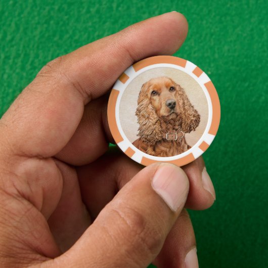 Engelse Cocker Spaniel Paining - Originele Dog Art Poker Chips (Hand)