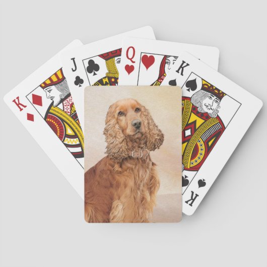 Engelse Cocker Spaniel Paining - Originele Dog Art Pokerkaarten (Achterkant)