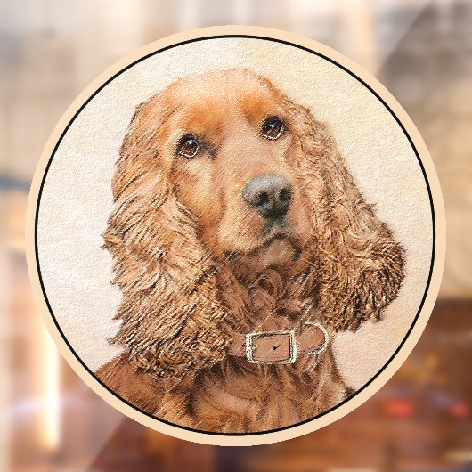 Engelse Cocker Spaniel Paining - Originele Dog Art Raamsticker (Vel 2)