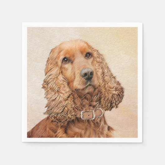 Engelse Cocker Spaniel Paining - Originele Dog Art Servet (Voorkant)