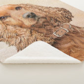 Engelse Cocker Spaniel Paining - Originele Dog Art Sherpa Deken (3/4)