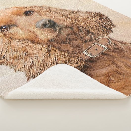 Engelse Cocker Spaniel Paining - Originele Dog Art Sherpa Deken (3/4)