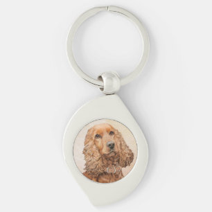 Engelse Cocker Spaniel Paining - Originele Dog Art Sleutelhanger