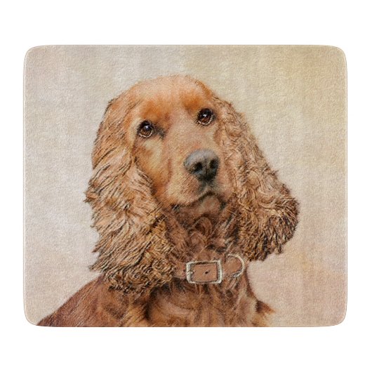 Engelse Cocker Spaniel Paining - Originele Dog Art Snijplank (Voorkant)