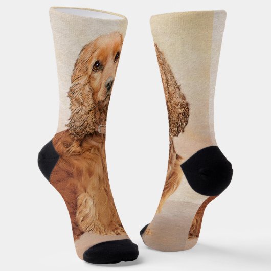 Engelse Cocker Spaniel Paining - Originele Dog Art Sokken (Gebogen)