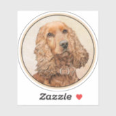 Engelse Cocker Spaniel Paining - Originele Dog Art Sticker (Vel)