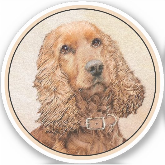 Engelse Cocker Spaniel Paining - Originele Dog Art Sticker (Voorkant)