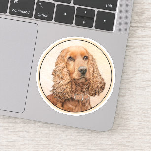 Engelse Cocker Spaniel Paining - Originele Dog Art Sticker