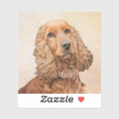Engelse Cocker Spaniel Paining - Originele Dog Art Sticker (Vel)