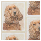 Engelse Cocker Spaniel Paining - Originele Dog Art Stof (Close Up)