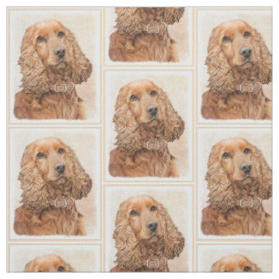 Engelse Cocker Spaniel Paining - Originele Dog Art Stof