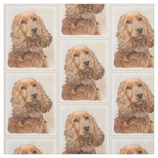 Engelse Cocker Spaniel Paining - Originele Dog Art Stof (Swatch)