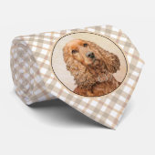 Engelse Cocker Spaniel Paining - Originele Dog Art Stropdas (Opgerold)