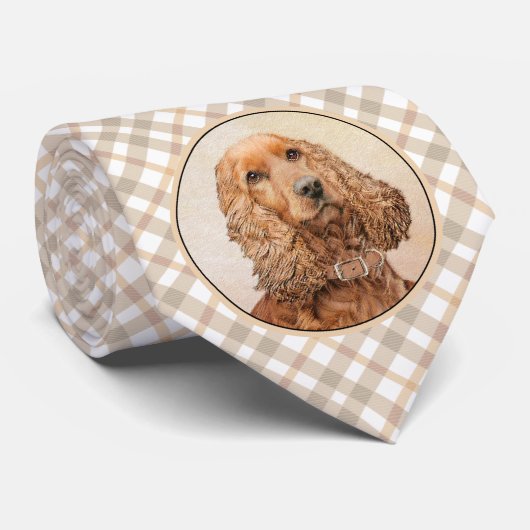 Engelse Cocker Spaniel Paining - Originele Dog Art Stropdas (Opgerold)