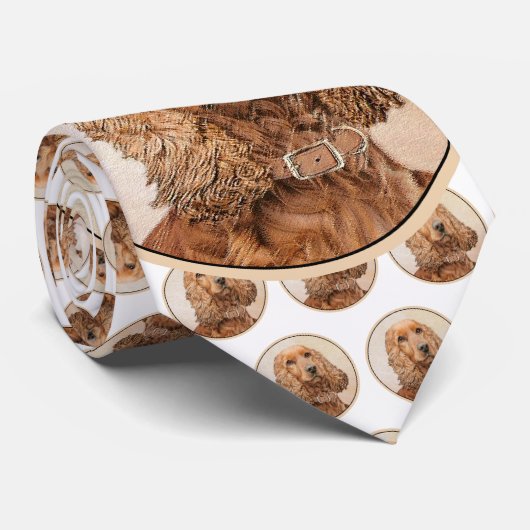 Engelse Cocker Spaniel Paining - Originele Dog Art Stropdas (Opgerold)