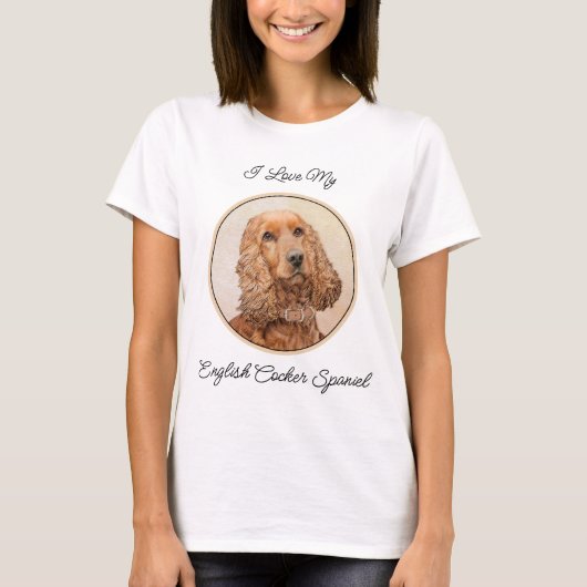 Engelse Cocker Spaniel Paining - Originele Dog Art T-shirt (Voorkant)