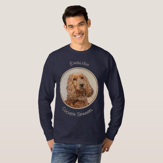 Engelse Cocker Spaniel Paining - Originele Dog Art T-shirt (Voorkant volledig)