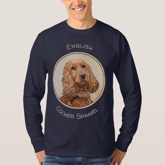 Engelse Cocker Spaniel Paining - Originele Dog Art T-shirt (Voorkant)