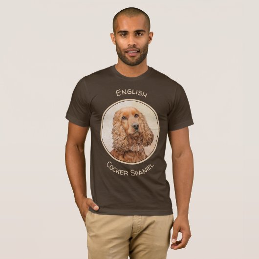 Engelse Cocker Spaniel Paining - Originele Dog Art T-shirt (Voorkant volledig)