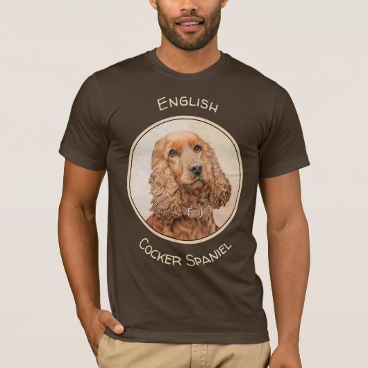 Engelse Cocker Spaniel Paining - Originele Dog Art T-shirt (Voorkant)