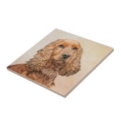 Engelse Cocker Spaniel Paining - Originele Dog Art Tegeltje (Zijkant)
