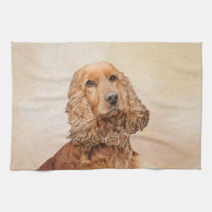 Engelse Cocker Spaniel Paining - Originele Dog Art Theedoek