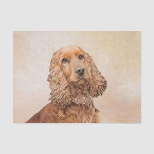 Engelse Cocker Spaniel Paining - Originele Dog Art Tissuepapier (Voorkant)