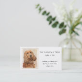 Engelse Cocker Spaniel Paining - Originele Dog Art Visitekaartje (Staand voorkant)