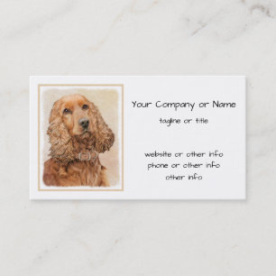 Engelse Cocker Spaniel Paining - Originele Dog Art Visitekaartje