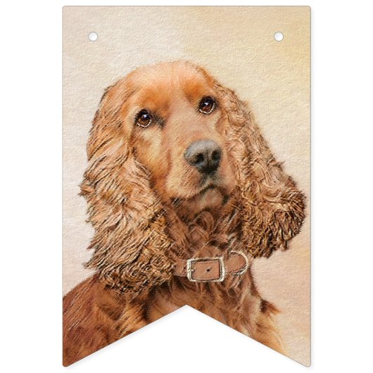 Engelse Cocker Spaniel Paining - Originele Dog Art Vlaggetjes (Tweede vlag)