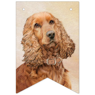 Engelse Cocker Spaniel Paining - Originele Dog Art Vlaggetjes