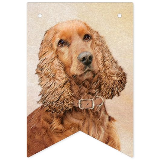 Engelse Cocker Spaniel Paining - Originele Dog Art Vlaggetjes (Eerste vlag)